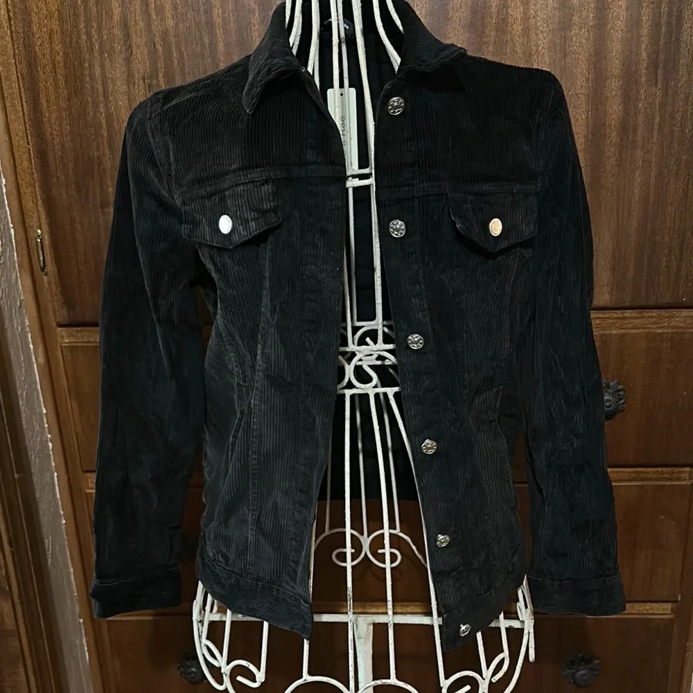 Doe & Rae Washed Black Corduroy Jacket - Picture 1 of 5